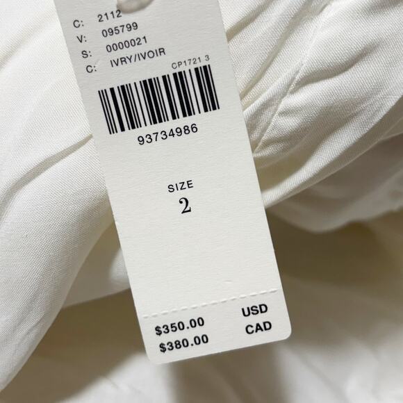 BHLDN Long-Sleeve High-Neck Lace Fit & Flare Mini Dress White 2 NWT - Picture 10 of 11